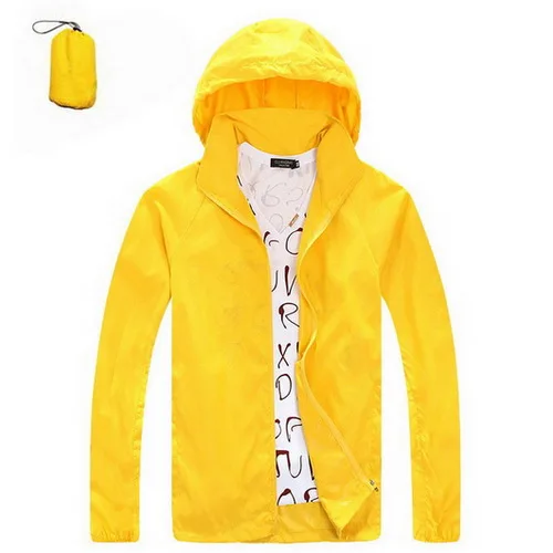 Летние мужские куртки с защитой от солнца, ветрозащитные пальто с капюшоном, тонкая ветровка фруктовых цветов, мужская повседневная куртка, AM034 - Цвет: yellow