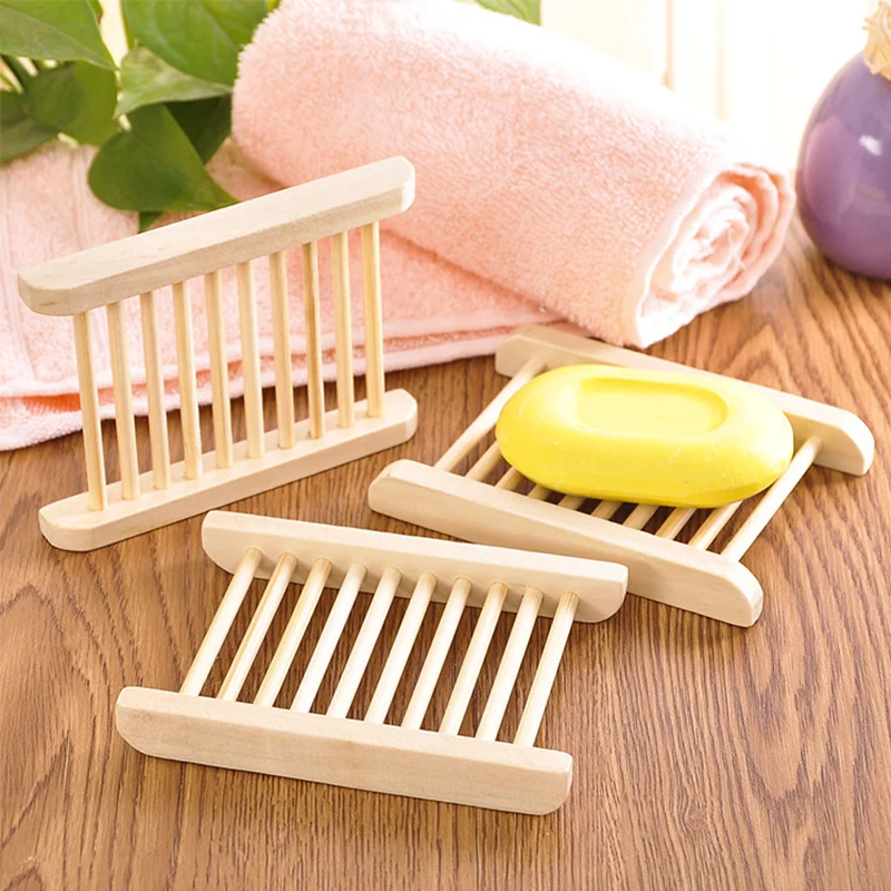 

Soap Dish Creative Eco-friendly Home Supplies Soap Holders Kitchen Natural 1PC Brief Bathroom Soap Rack Wood Soap Box Hot Sale