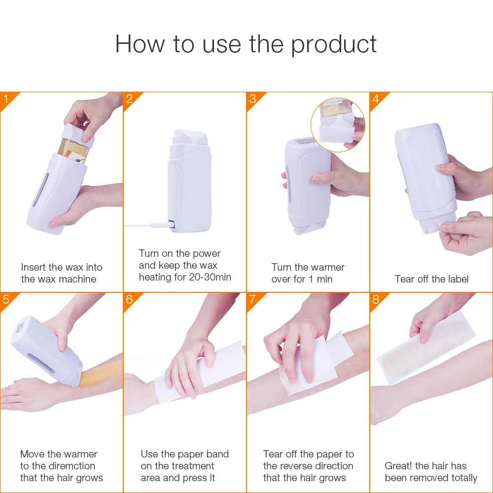  Professional Single Handheld Depilatory Wax Hair Removal Machine with EU/US Plug Portable Epilator 