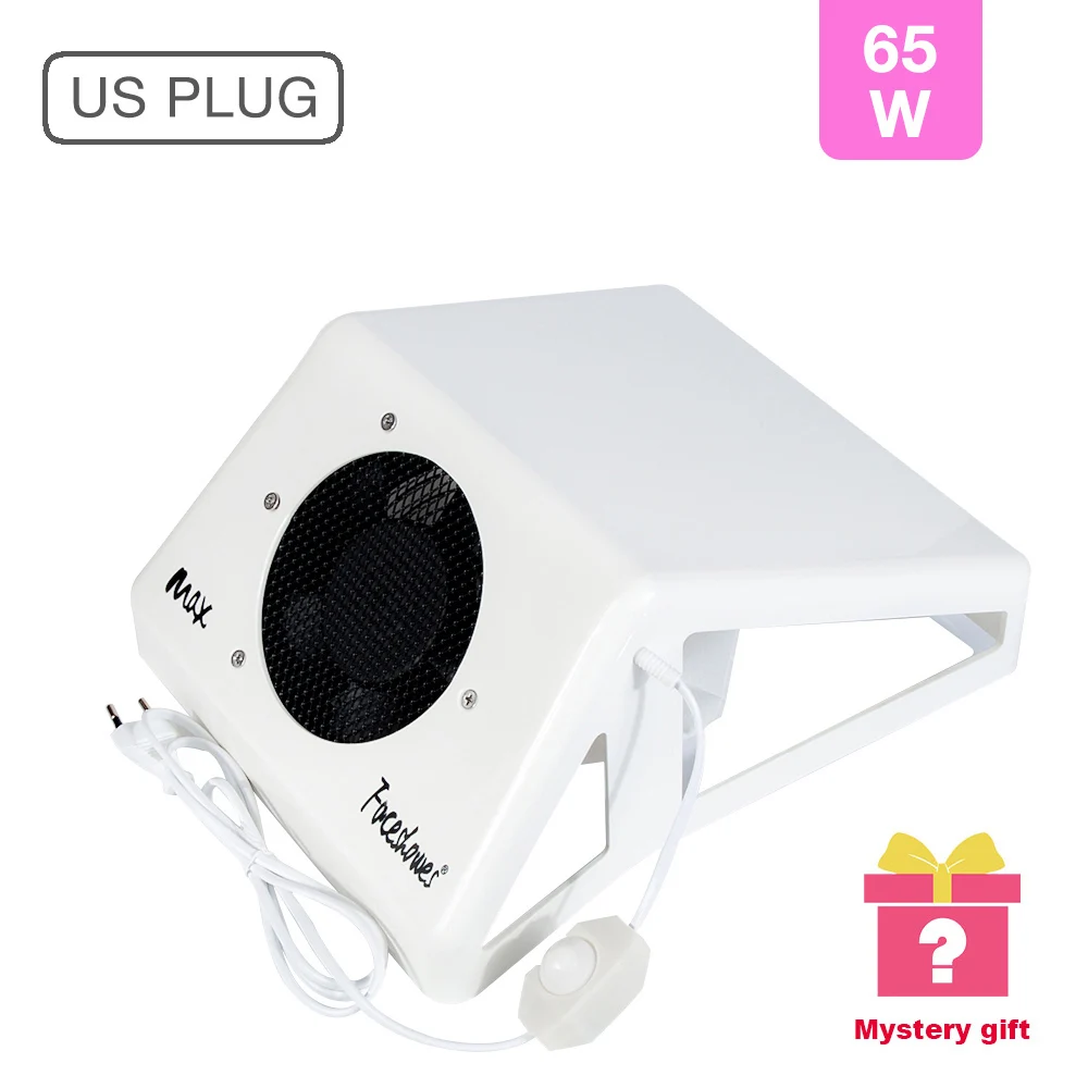 65W US PLUG 110V 65 Вт Мощный регулируемый коллектор скорости для ногтей пылевой вентилятор пылесос для маникюра инструмент вакуумное всасывание оборудование для дизайна ногтей инструмент - Цвет: 65W US PLUG 110V