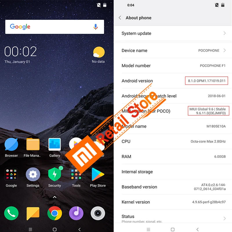 Global Version Xiaomi POCOPHONE F1 6GB RAM 128GB ROM Snapdragon 845 6.18'' Dual Camera Full Screen Smartphone 4000mAh POCO F1