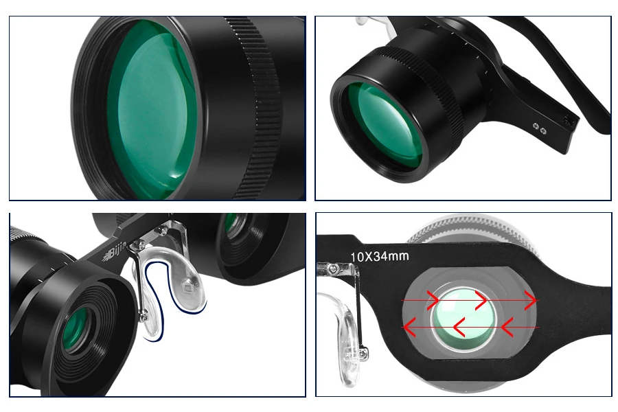 Новинка, рыболовное стекло es, бинокль 10x34, портативное стекло, стильные очки, телескоп, супер светильник, всего 66 грамм, для охоты, рыбалки