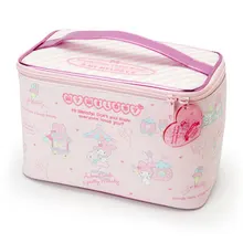Мультфильм My Melody розовый искусственная кожа макияж мешок косметички Make Up Box Для женщин Красота чехол для хранения туалетных сумка