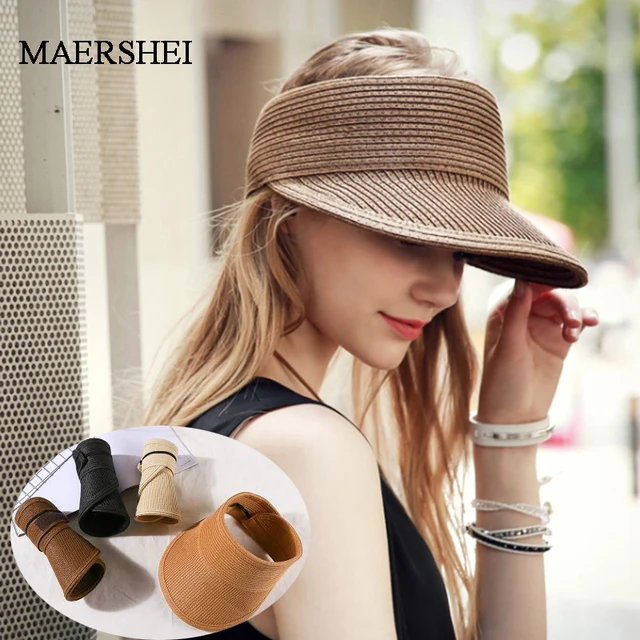 MAERSHEI-sombreros de sol plegables con protección UV para mujer, sombrero  con visera flexible, para playa y aire libre, para verano - AliExpress