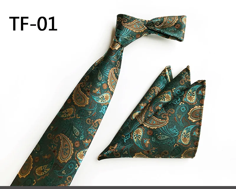 Новый галстук с узором "огурцы" комплект 100% шелк жаккард Мужские Gravata Hanky мужские Галстук для Свадебная вечеринка