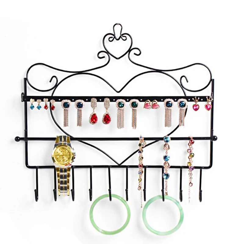 Fatpig Fashion Useful Wall Mount Heart Shape Jewelry Organizer Fatpig Fashion Useful Wall Mount Heart Shape Jewelry Organizer Hanging Earring Holder Necklace Display Stand Rack In Packaging