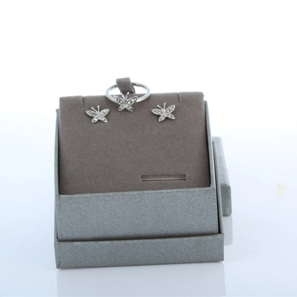 

hot sell butterfly sharp earrings and rings wedding jewelry free ship