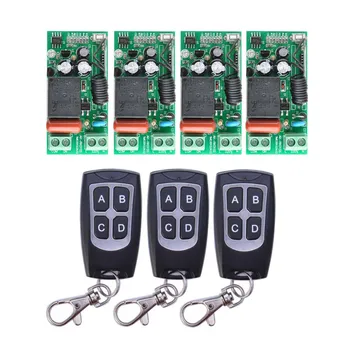 

AC 220 V 1CH 10A Relay RF Wireless Remote Control Switch Wireless Light Switch ; 4PCS Receiver + 3PCS Transmitter
