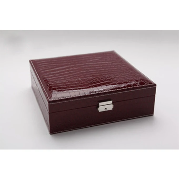 QMJHVX двойной ящик для хранения ювелирных изделий Коробка для хранения для женщин серьги кольцо косметический Органайзер шкатулка для украшения подарочная коробка - Цвет: Jujube red