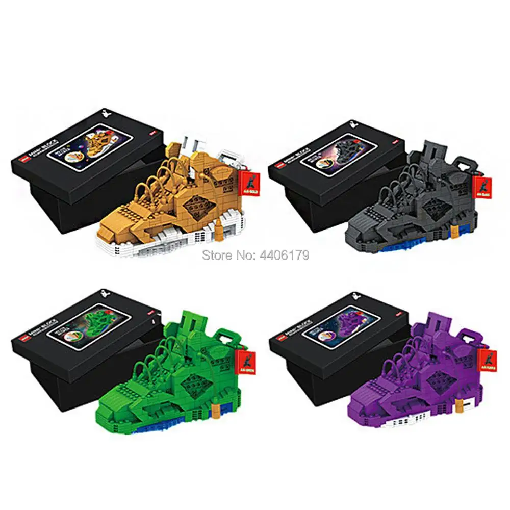 

LegoINGlys creators Basketball Sport Shoes air Jordan mini stack lock AJ4 Pen container Building Blocks model bricks toys gift
