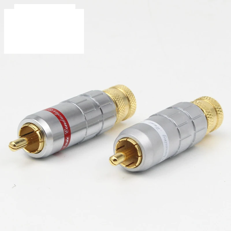 

Hi-End 4pcs permance CMC-8236-WU Gold plated audio hifi RCA Plug interconnect RCA plugs Audio RCA Connectors