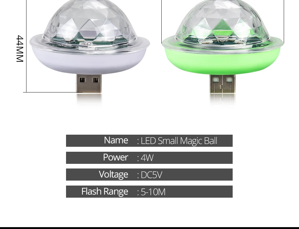 Mini USB led Party Lights Portable Crystal Magic Ball (20)