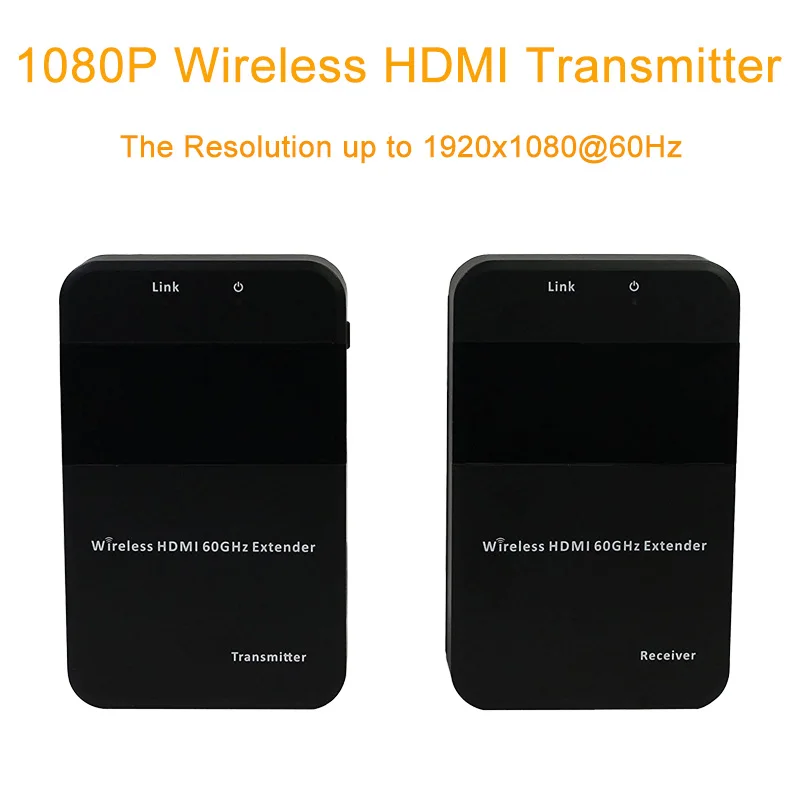 Full HD HDMI беспроводной видео Трансмиссия удлинитель 100 футов беспроводной HDMI передатчик приемник комплект 60 ГГц беспроводной HDMI трансмиссор - Цвет: 1080P Wireless Kit