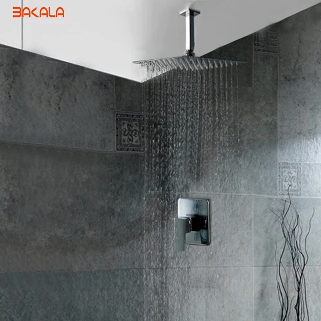 New Chrome 8 10 12 16 Inch Shower Head Bathroom Ceiling Rain New Chrome 8 10 12 16 Inch Shower Head Bathroom Ceiling Rain Concealed Mount