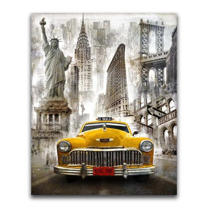 5d diy diamond painting new york Diamond Embroidery sale Cross Stitch kits Diamond Mosaic painting car home decoration scenery