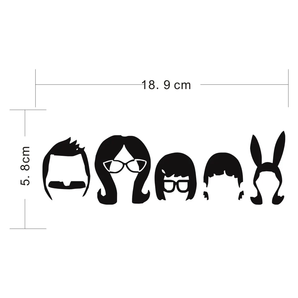 Cunymagos Bob'S Burger Family Cartoon Car Sticker Fashion Car Styling Auto Car Decal Sticker Motorcycle Wall Stickers 18.95 (2)