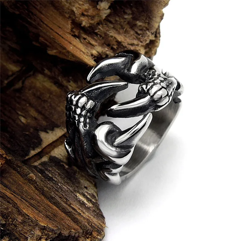 Modyle 316L Stainless Steel Ring Dragon Claw Ring for Men Fashion Jewelry Punk Rock