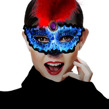 

Saful Led Flashing Mask Sexy Lady Lace Mask Eye Mask For Halloween Masqueradek Half Face Elegant Party Mask