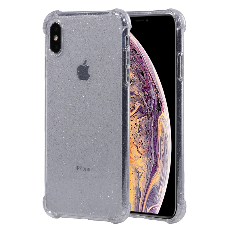 Блестящий силиконовый чехол для iPhone 6 s 6S 7 7S iPhone 8 Plus X 10 XR XS Max 6Plus 6splus 7plus 8plus чехол для сотового телефона ip - Цвет: Прозрачный