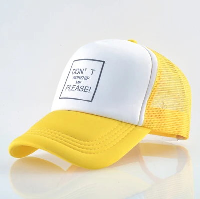 Кепка для мужчин и женщин хип хоп бейсболка Лето Воздухопроницаемый козырек кепки шляпы с буквами на открытом воздухе козырек - Цвет: Yellow