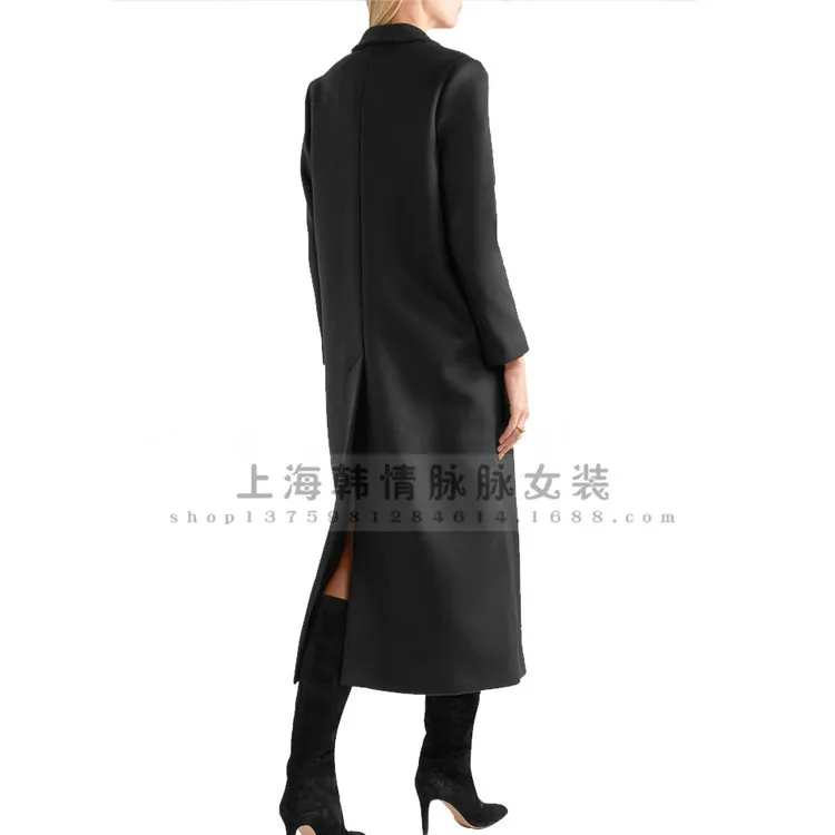 Manteaux Laine Mode 2018 Feminino Long Casaco Femmes Mélange Outwear Hiver Lâche Manteau Automne Cachemire Noir Femme De wqqAvt