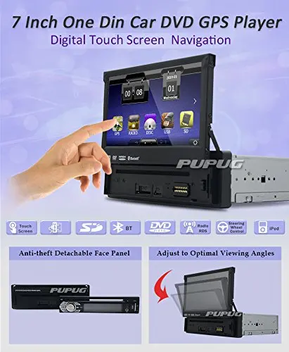 Discount Eincar AUDIO BV9976B Single-DIN 7 inch Motorized Touchscreen DVD Player Receiver Detachable Panel Car Radio Stereo Bluetooth Wir 1