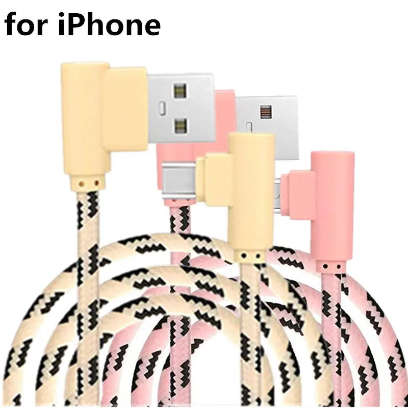 90 градусов зарядный кабель для iphone Xs Max 6 6s plus провод передачи данных XR 7 8 Plus