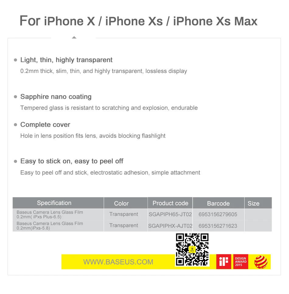 Baseus задняя камера Объектив Закаленное стекло для iPhone X S Xs Max Xsmax телефон объектив Защитное стекло для экрана протектор для iPhone Max