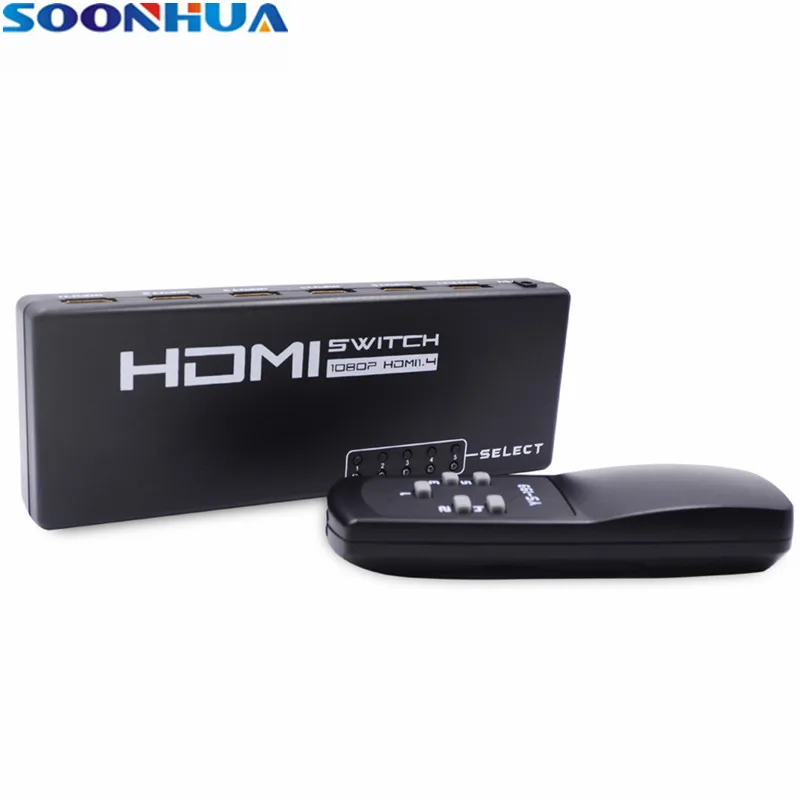 SOONHUA 1080P 6 Port HDMI Switch Switcher HDMI Port 5 ...