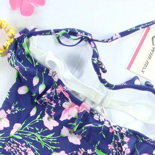 Winmax гофрированные Проводные поролоновые чашки сексуальный и горячий один предмет женский купальник цветочный милый купальник для девочек Лидер продаж пляжная одежда