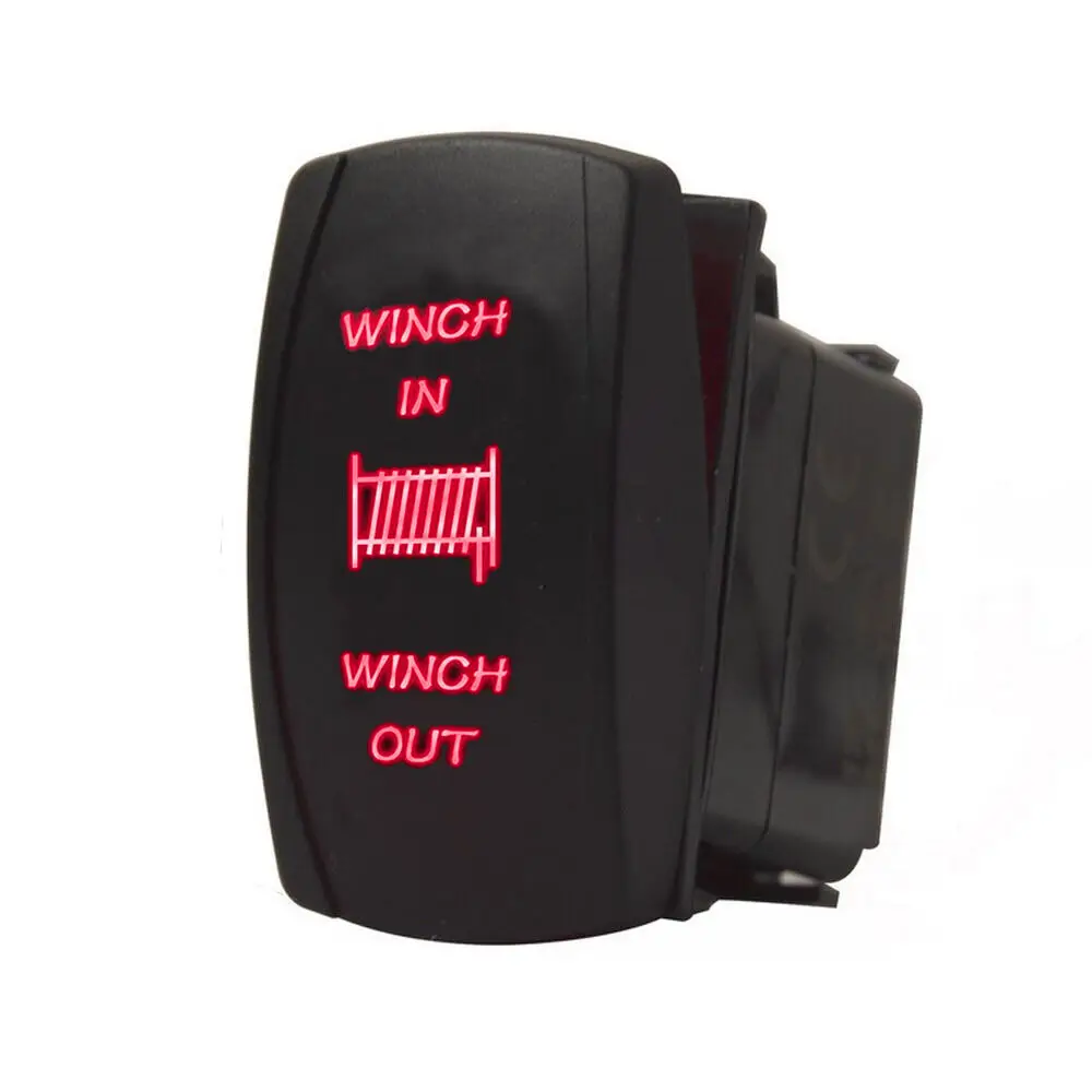 

12v-24v Waterproof Rocker Toggle Switch RED LED WINCH IN WINCTH OUT Car switch