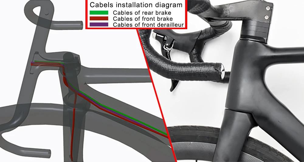 Flash Deal 2019 Full hidden cables Flat mount aero road bike frameset with fork/seatpost/handlebar Ultra-light 975g DI2/Mechanican R12 6