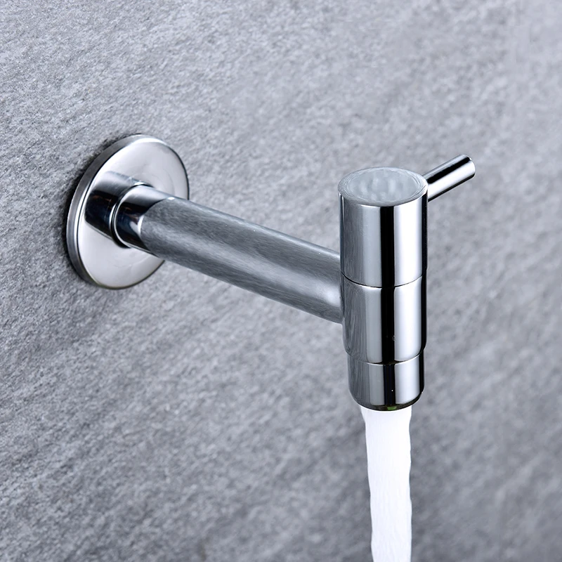 Kaufen Hohe Qualität Extra Longht Wasserhahn Solide Messing Outdoor Garten Waschmaschine Hahn Verchromt Standard G1 2 Gewinde
