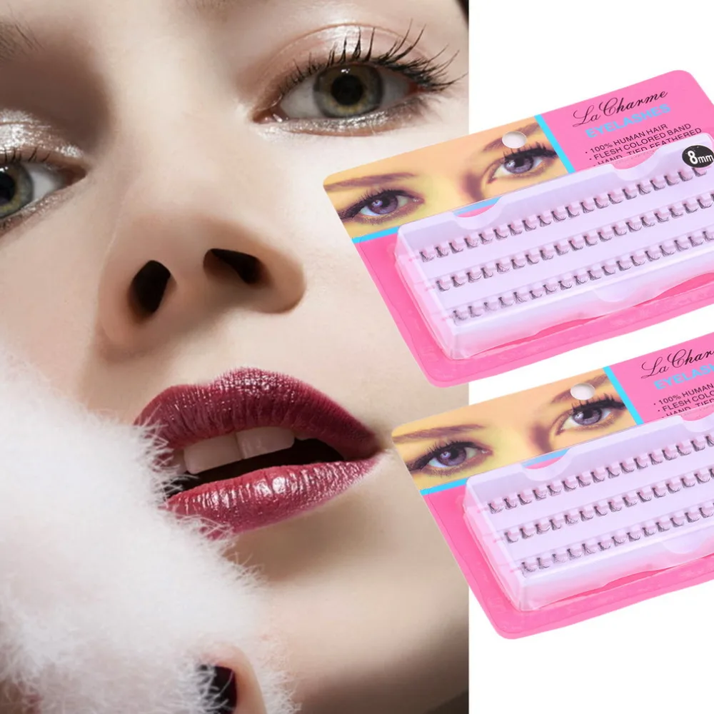 60pcs Set 10 12 mm Individual Lashe Black Natural Fake False Eyelash Long Cluster Extension Makeup