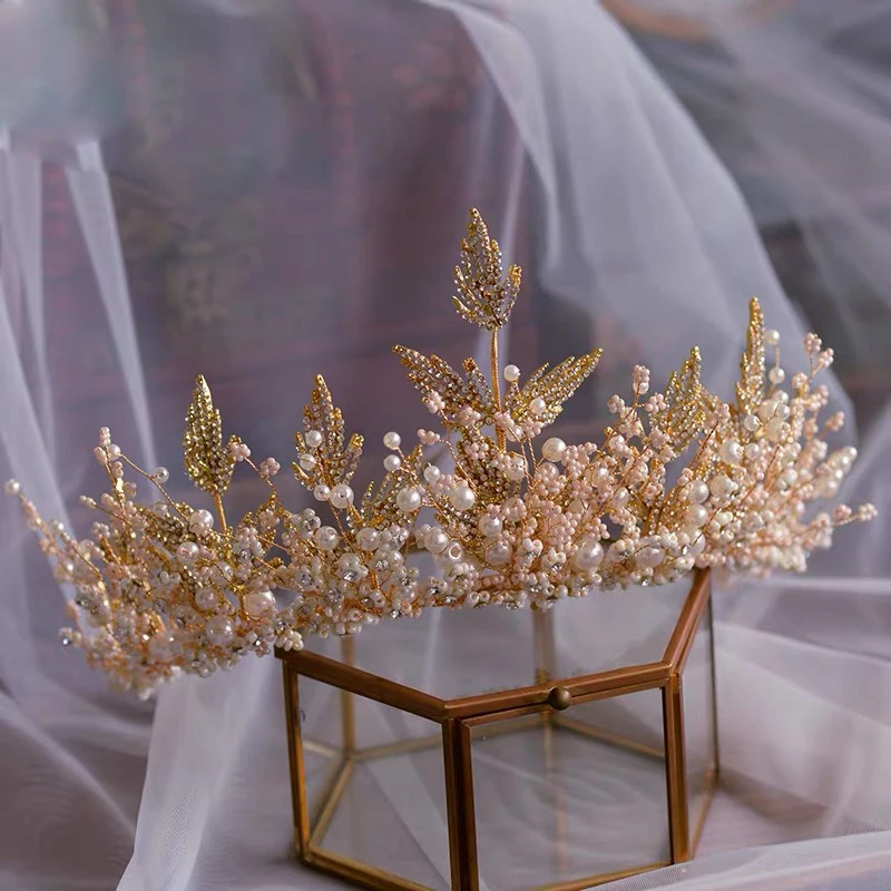 Gorgeous Handmade Royal Wedding Tiara Crowns with Earring Crystal Brides Headbands Evening Hair Jewelry Bridal Hair Accessory