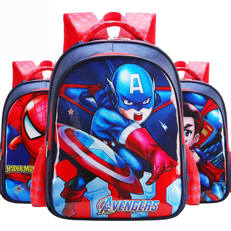 

Avengers Iron Man Backpacks Captain America Superman War School Bags Diary Travel Bag Kids Double Shoulder Action Figure B535