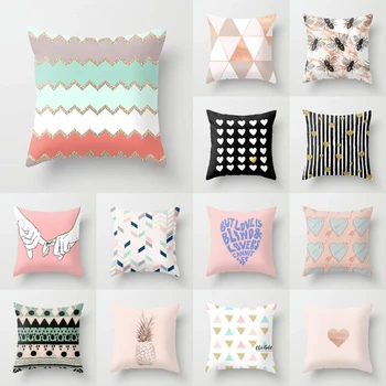 

Elife Polyester Gold Geometric Bohemian Cushion Cover throw Marble Love Heart Pillow Case Cover For Sofa Car Home Decor 45*45CM