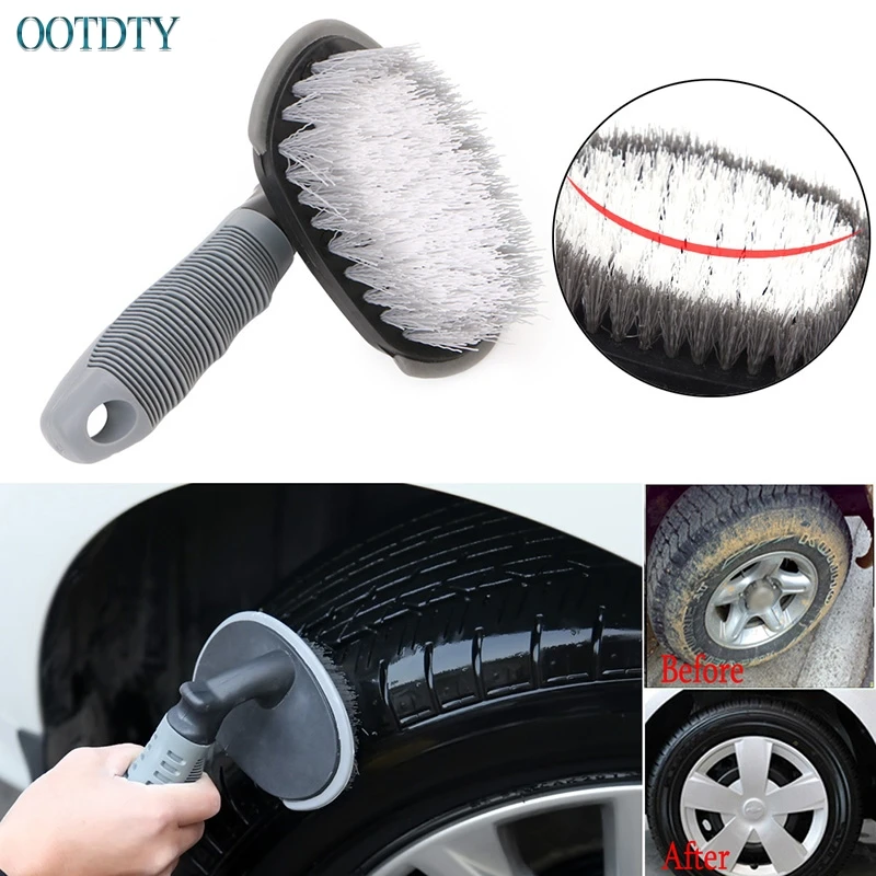 

High Quality Vehicle Car Wheel Hub Rim Tyre Bend Shank Scrubbing Cleaning Brush Cleaner New AUG14