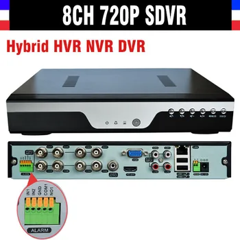 

New CCTV 8ch 720P DVR H.264 Recorder 8 Channel CCTV SDVR Hybrid HVR NVR DVR 8 CH NVR Video Recorder Analog Camera IP Camera