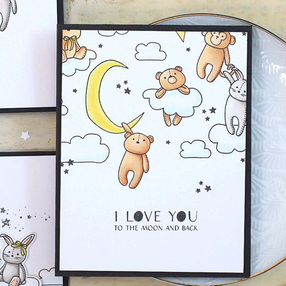 

New Cute Animals Transparent Stamps&Metal Cutting Dies Stencils Scrapbooking Embossing Cards Making DIY Crafts Photo Album Decor