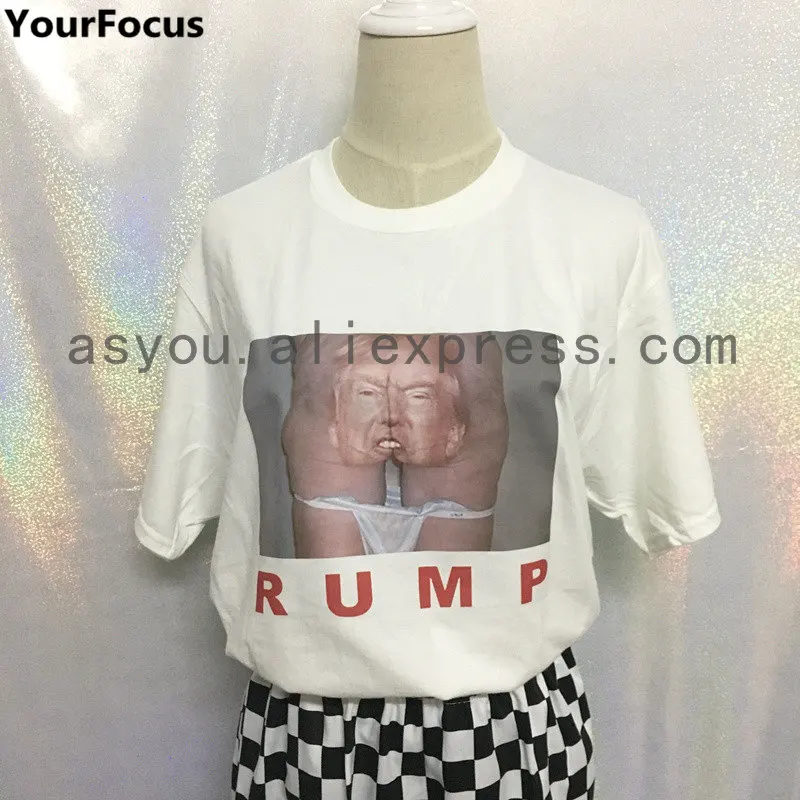 Harajuku style Spoof Trump ins/Лидер продаж; стильные хлопковые футболки с короткими рукавами и принтом в виде румян; свободные белые футболки с короткими рукавами; YQ-328