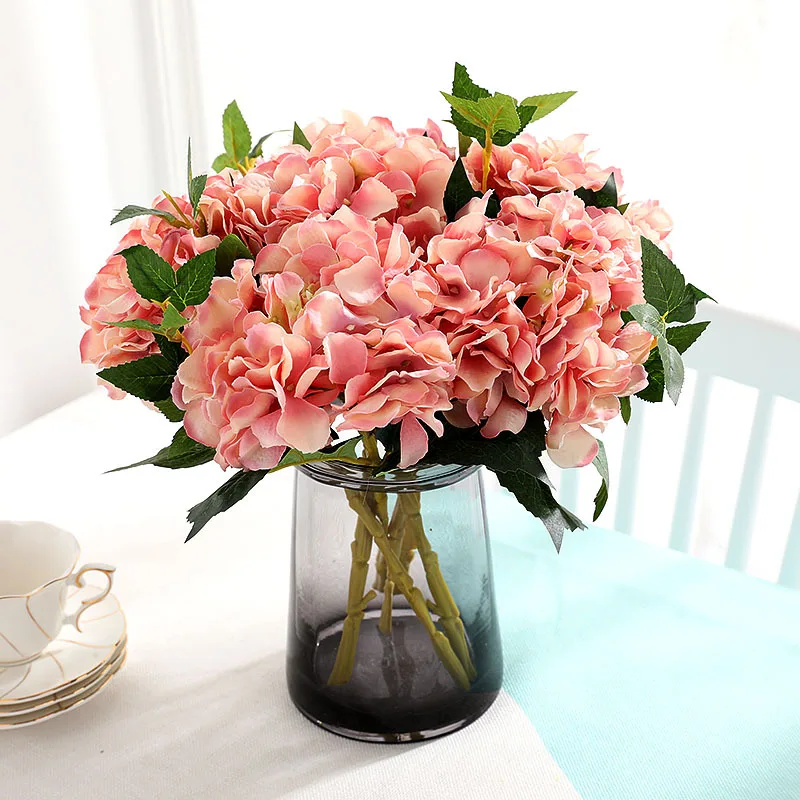

1PCS Artificial Flowers Silk Hydrangea Bride Bouquet Wedding Home New Year Decoration Accessories for Vase Flower Arrangement