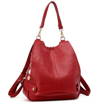 

Women's Travel Shoulder Bag Leather Multifunction College Preppy Backpack Female School Bags for Teenagers Girls Daily Back Pack
