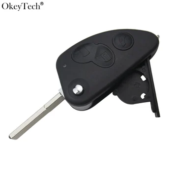 

Okeytech AutoDiy For Alfa Remote Key Shell 3 Button Flip Key Case Fob For Alfa Transponder Romeo 147 156 166 GT Key Replacement