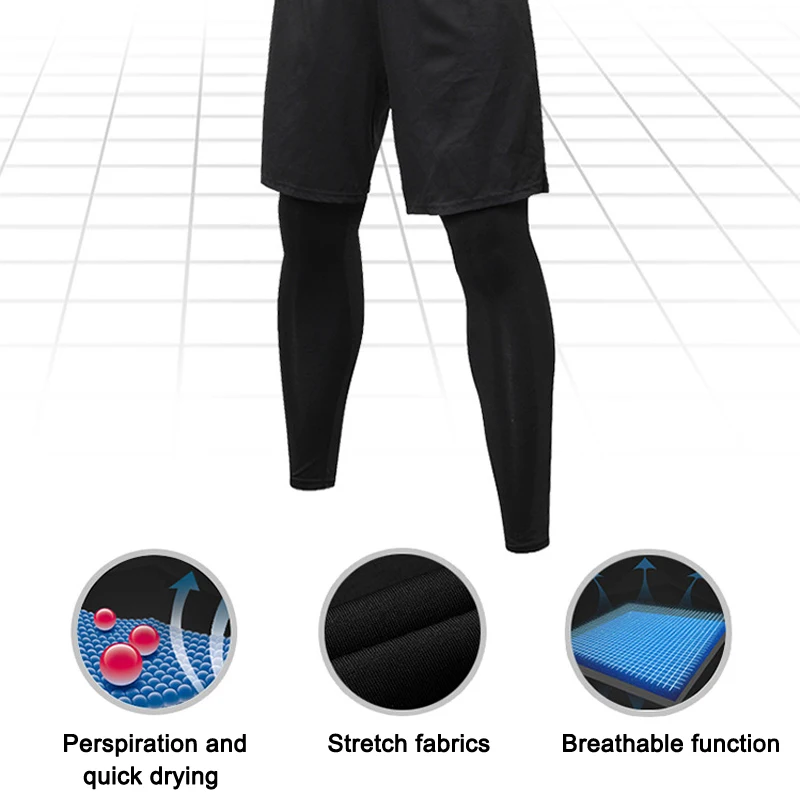 

Men Sports Shorts 2 In 1 Training Running Tight Pants for Workout Gym Riding WHShopping