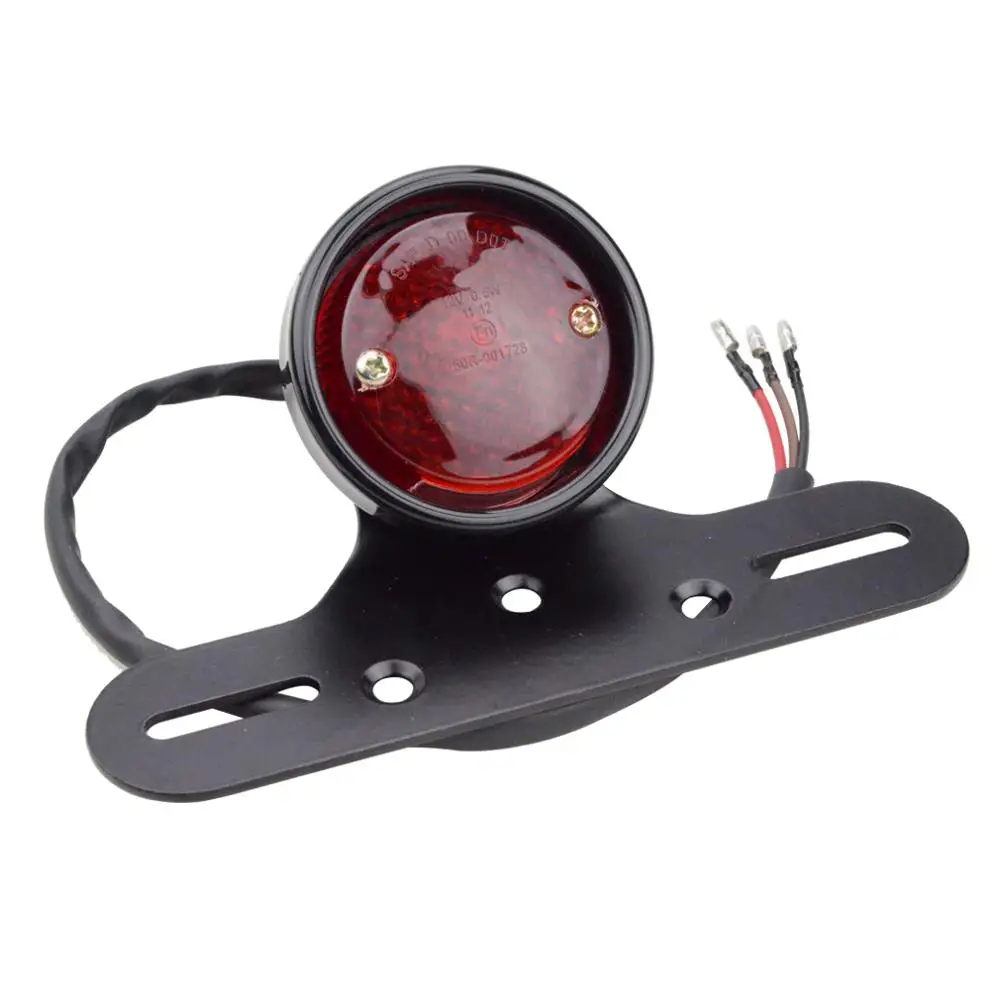 

GOOFIT Chrome Motorcycle Rear Brake With Integrated Indicator Turn Signal Red Backup Lamp for Scooter PocketBike ATV J065-848