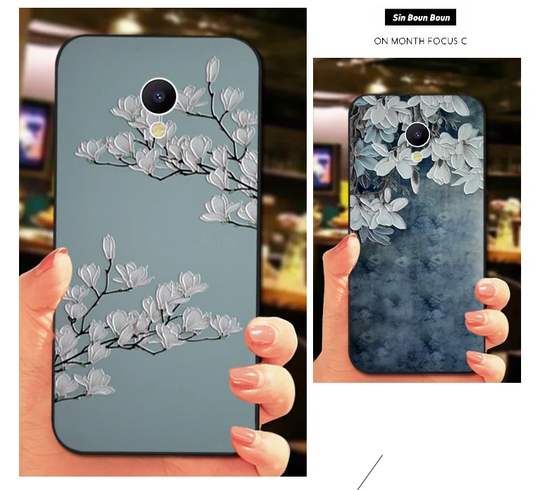 3D рельефный чехол с цветами для Meizu M2 M3 Mini M5 M6 Note M5S M6S M5C A5 роскошный мягкий черный чехол с цветами для Meizu M3 Max MX6