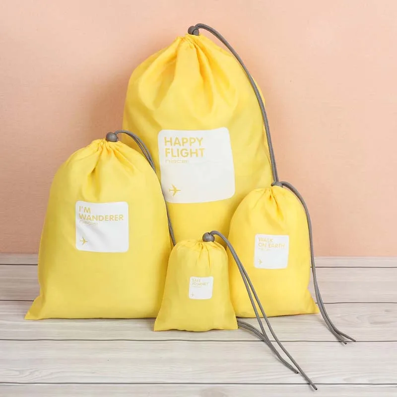 4 шт./компл. дорожная сумка для хранения Органайзер мешочек для багажа Сетка Сумка Для Хранения нижнего белья Сортировка одежды пакет - Цвет: yellow