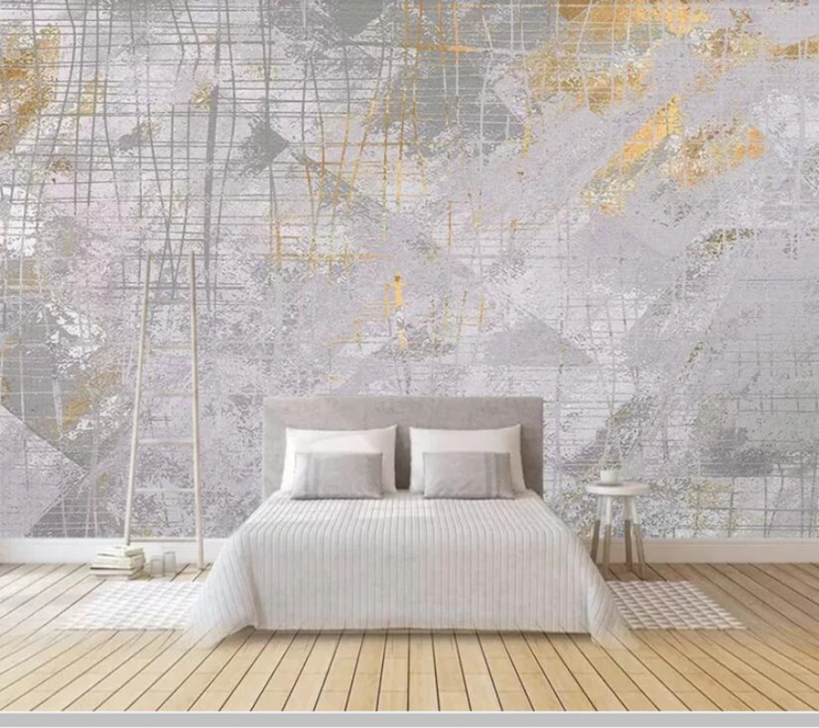 

Modern gold foil art abstract lines geometric 3d wallpaper,living room sofa TV wall bedroom wall papers home decor bar mural