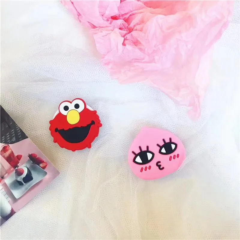 10pcs/lot Cartoon Kakao Elmo Silicone Phone Air bag stand holder Sticker for iPhoneX iPad cellphone accessories